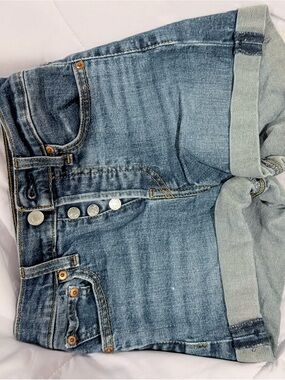 Levi's Light Blue Rolled-Hem Denim Shorts